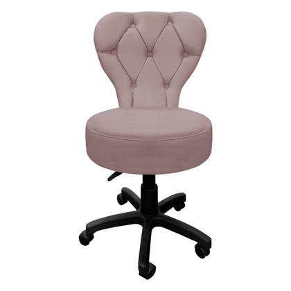 Imagem de Cadeira Mocho Soft Para Estética E Extensão De Cílios Veludo Rosê Gold