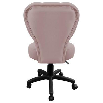 Imagem de Cadeira Mocho Soft Para Estética E Extensão De Cílios Veludo Rosê Gold