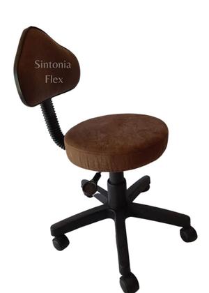Imagem de Cadeira Mocho Verona - regulagem de altura a gás - base com rodízio suede marrom