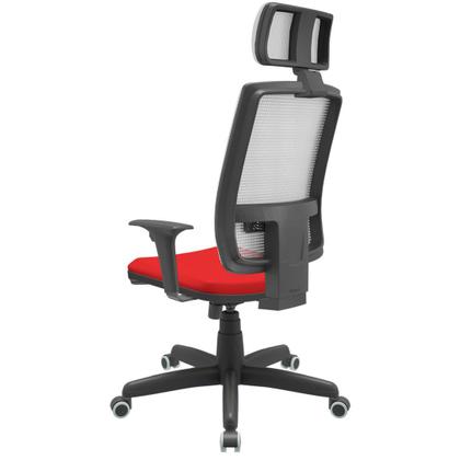 Imagem de Cadeira Office Brizza Tela Branca Com Encosto Assento Aero Vermelho RelaxPlax Base Standard 126cm - 63679