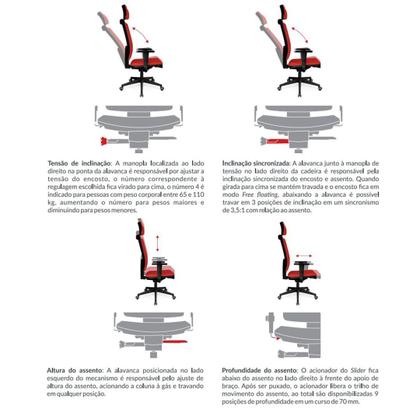 Imagem de Cadeira Office Brizza Tela Cinza Com Encosto Assento Aero Azul Autocompensador Base Standard 126cm - 63418
