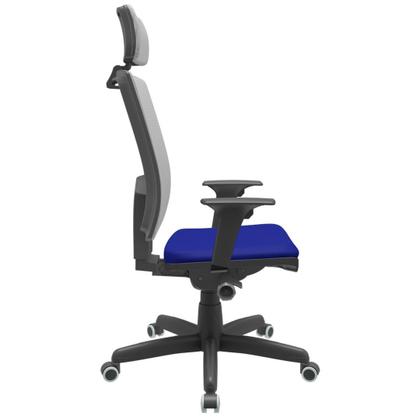 Imagem de Cadeira Office Brizza Tela Cinza Com Encosto Assento Aero Azul Autocompensador Base Standard 126cm - 63418