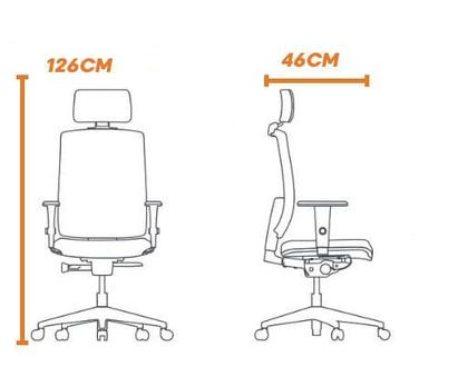 Imagem de Cadeira Office Brizza Tela Cinza Com Encosto Assento Poliester Cinza Autocompensador Base Standard 126cm - 63424
