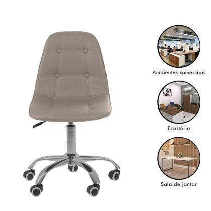 Imagem de Cadeira Office Eiffel Botonê Ajustável Base Giratória com Ebook
