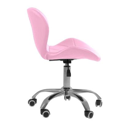 Imagem de Cadeira Office Eiffel Slim Com Base Giratória E Ajustável Rosa