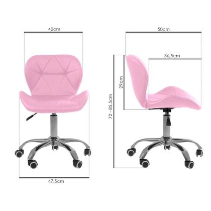Imagem de Cadeira Office Eiffel Slim Com Base Giratória E Ajustável Rosa