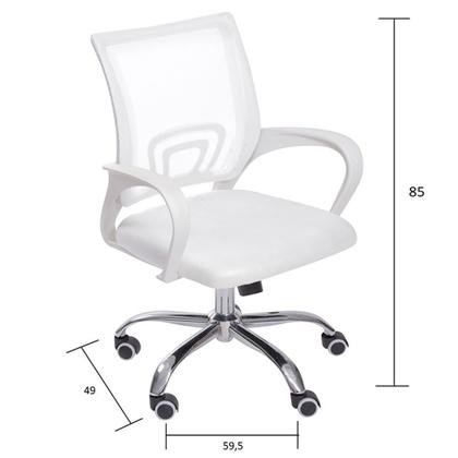 Imagem de Cadeira Office Escritório Rodízio Tres Comfort Branca