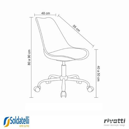 Imagem de Cadeira Office Luisa Cromada Várias Cores - Rivatti