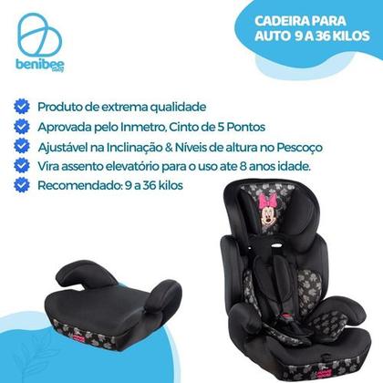 Imagem de Cadeira P Auto Infantil 9 A 36 Kg Vira Assento De Elevação - Michey, Minnie e Stitch