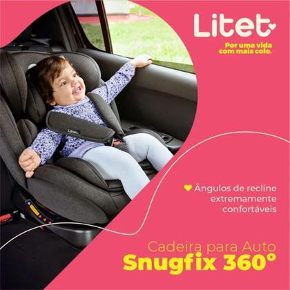 Imagem de Cadeira Para Auto Litet Snugfix 360o Com Isofix Cinza + Book