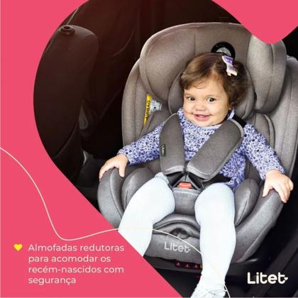 Imagem de Cadeira Para Auto Litet Snugfix 360o Com Isofix Cinza + Book
