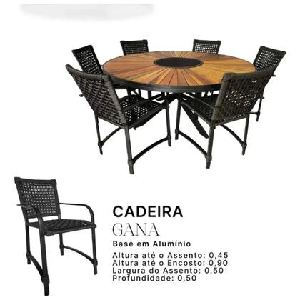 Imagem de Cadeira para Jardim em Alumínio com Corda Náutica Gana Preto