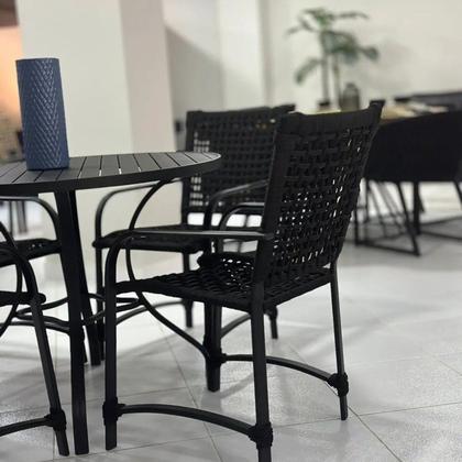 Imagem de Cadeira para Jardim em Alumínio com Corda Náutica Gana Preto