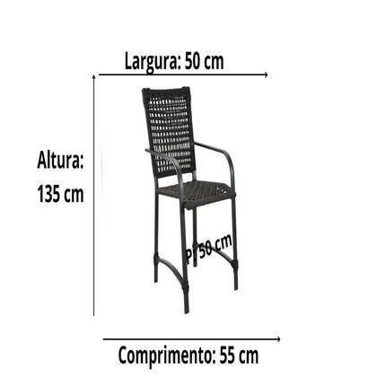 Imagem de Cadeira para Jardim em Alumínio com Corda Náutica Gana Preto