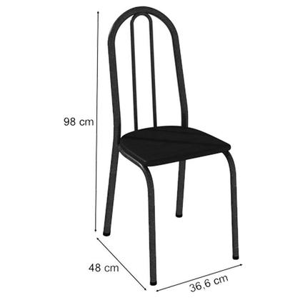 Imagem de Cadeira para Mesa de Jantar 050 Kit 4 Peças Preta - Artefamol