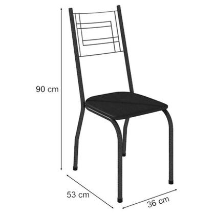 Imagem de Cadeira Para Mesa De Jantar 063 Kit 4 Peças Preta - Artefamol