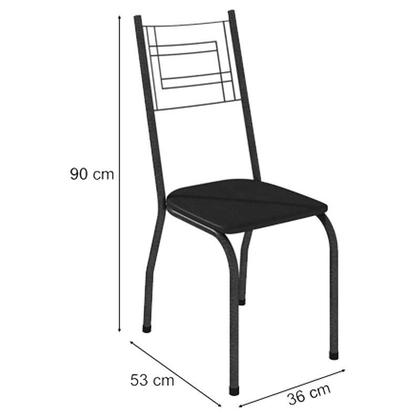Imagem de Cadeira para Mesa de Jantar 063 Kit 4 Peças Preta - Artefamol