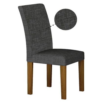 Imagem de Cadeira para Mesa de Jantar Napoli MDF Kit 2 Peças Freijó Linho Chumbo  Leifer Móveis