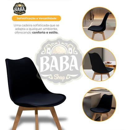 Imagem de Cadeira Para Mesa De Jantar Sala Cozinha Eames Eiffel Wood Leda Saarinen Design Branco