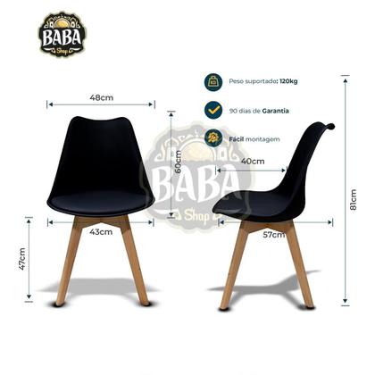 Imagem de Cadeira Para Mesa De Jantar Sala Cozinha Eames Eiffel Wood Leda Saarinen Design Branco