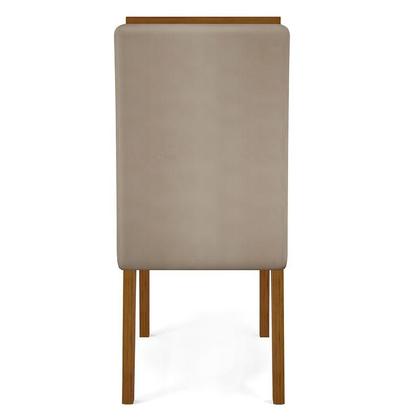 Imagem de Cadeira para Mesa de Jantar Yasmin Kit 2 Peças Freijó Veludo Kraft - Dj Móveis