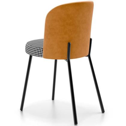 Imagem de Cadeira Para Sala de Jantar Cozinha Estofada Gavi L02 material sintético Whisky Pied Poule - Lyam Decor