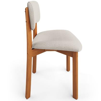 Imagem de Cadeira Para Sala de Jantar Cozinha Living Estofada Dara L02 Linho Cru - Lyam Decor