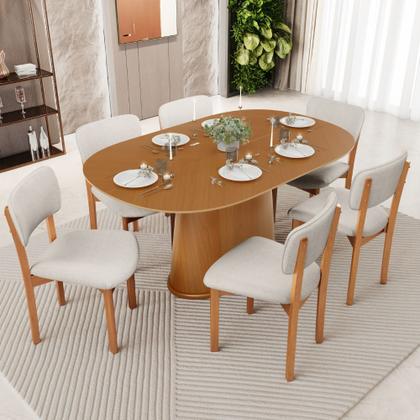 Imagem de Cadeira Para Sala de Jantar Cozinha Living Estofada Dara L02 Linho Cru - Lyam Decor