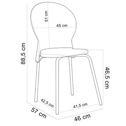Imagem de Cadeira Para Sala De Jantar Cozinha Mond F02 Base Aço Cinza Vermelho - Lyam Decor