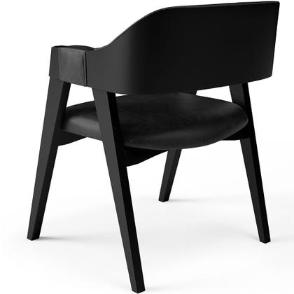 Imagem de Cadeira Para Sala de Jantar Estar Living Estofada Suran L02 Preto material sintético Preto - Lyam Decor