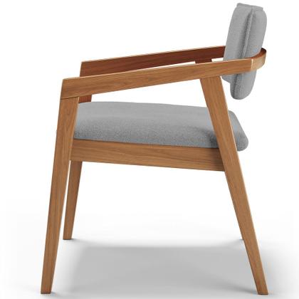 Imagem de Cadeira Para Sala de Jantar Estar Living Giorgia L02 Bouclê Cinza - Lyam Decor