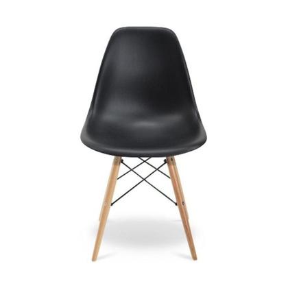 Imagem de Cadeira Para Sala De Jantar Kit2 Eiffel Eames Preto Base Madeira R02 - D'rossi