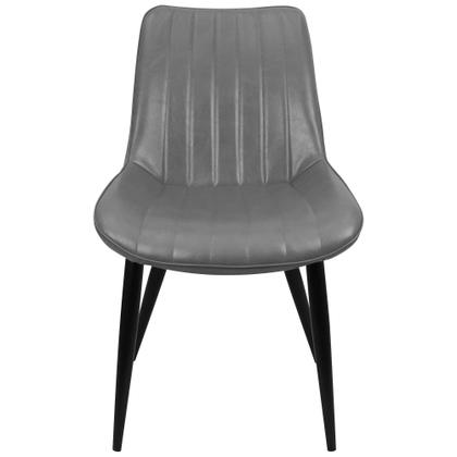 Imagem de Cadeira Poltrona Chicago Estofada Retro - Preto/Cinza 82cm