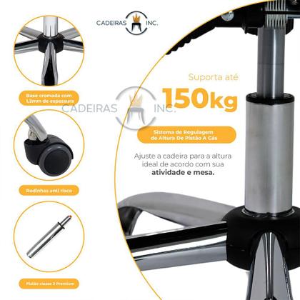 Imagem de Cadeira Poltrona De Escritório Presidente Alta Executiva Ergonômica Giratória Molas Ensacadas Linha Home Office Marrom