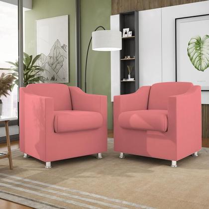 Imagem de Cadeira Poltrona Decorativa Recepção Hospital Tecido Suede