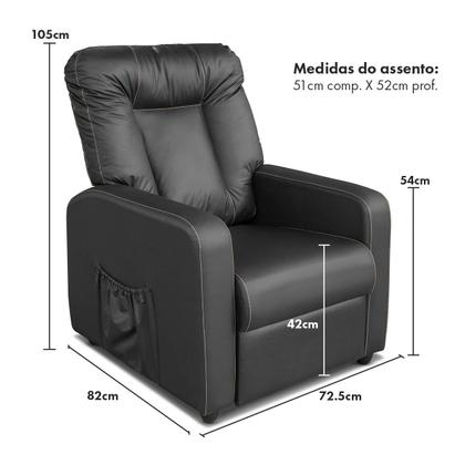 Imagem de Cadeira Poltrona Do Papai Reclinavel Top Sofas Gamer Sala Descanso Conforto Sala Quarto