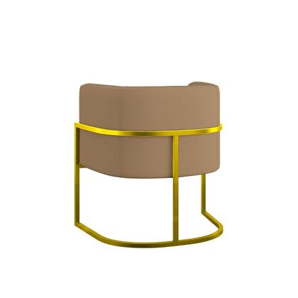Imagem de Cadeira Poltrona Lua Moderna Veludo Base de Metal Dourado