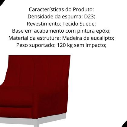 Imagem de Cadeira Poltrona Valentina Suede com Base Branca