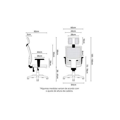 Imagem de Cadeira Presidente Brizza Braços 3D Back System Poliéster