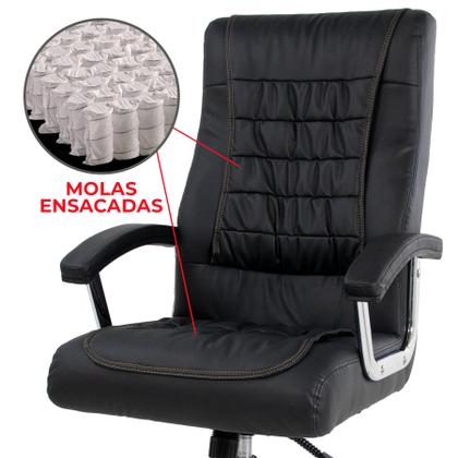 Imagem de Cadeira Presidente com Mola Ensacada Maxwell Healer Preta