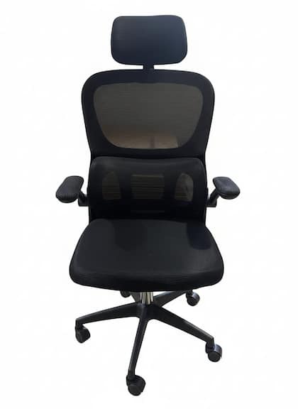 Imagem de Cadeira Presidente Ergonômica Preta Mesh Com Apoio Lombar e Braços Articulados 120kg
