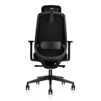 Imagem de Cadeira Presidente Ergonômica SmartConfort Preta com Apoio de Cabeça para Escritório e Home Office