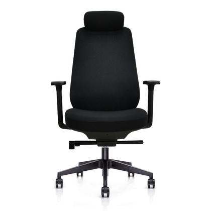 Imagem de Cadeira Presidente Ergonômica SmartConfort Preta com Apoio de Cabeça para Escritório e Home Office