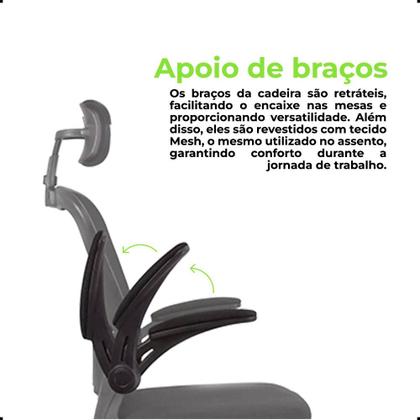 Imagem de Cadeira Presidente Giratória De Escritório Ergonômica Mesh