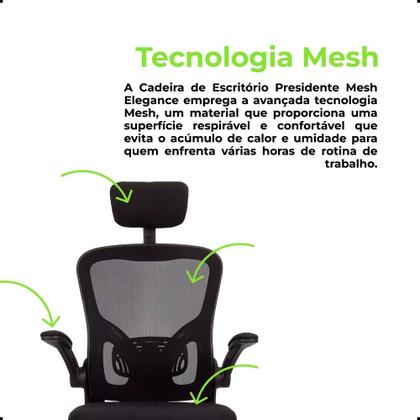 Imagem de Cadeira Presidente Giratória De Escritório Ergonômica Mesh