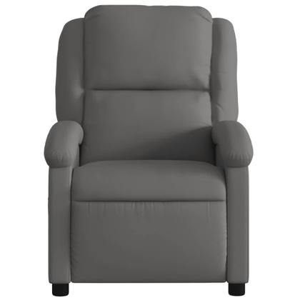 Imagem de Cadeira reclinável de massagem vidaXL Grey Real Leather para idosos
