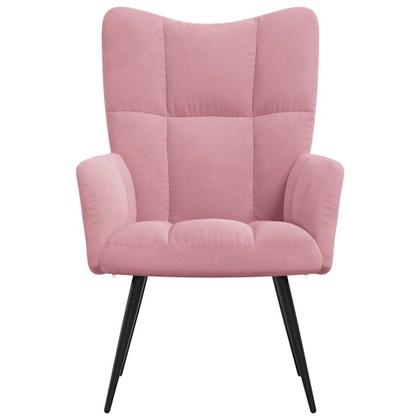 Imagem de Cadeira relaxante vidaXL Modern Pink Velvet com espuma acolchoada
