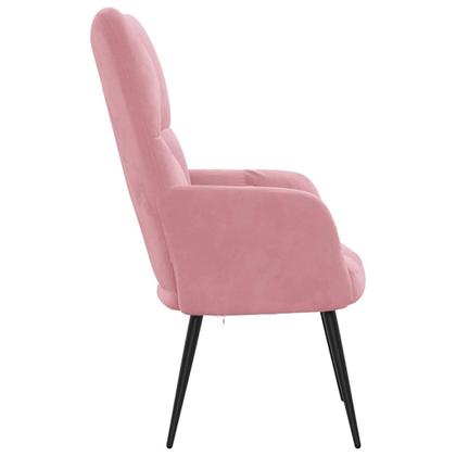 Imagem de Cadeira relaxante vidaXL Modern Pink Velvet com espuma acolchoada