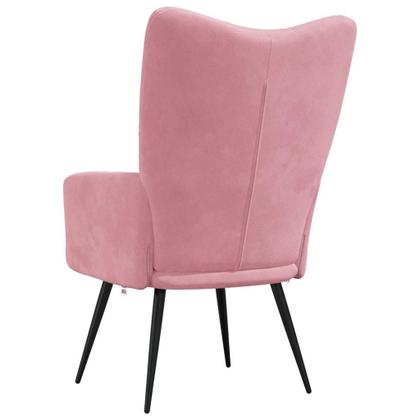 Imagem de Cadeira relaxante vidaXL Modern Pink Velvet com espuma acolchoada
