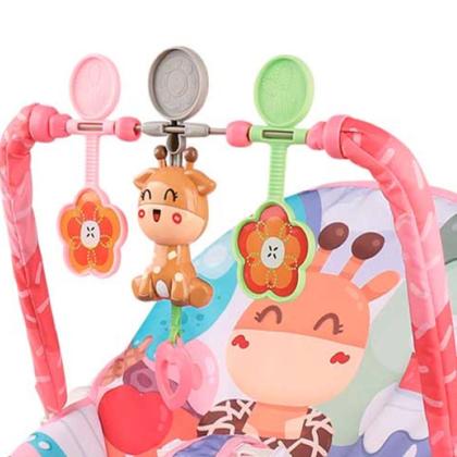 Imagem de Cadeira Rosa Baby De Descanso Musical Vibratória Com Mobile